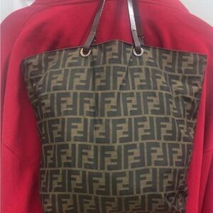 Designer Patterned Tote Bag - Black and Brown